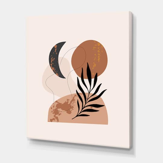 Designart - Moon & Sun Shapes In Retro Terracotta Tones I